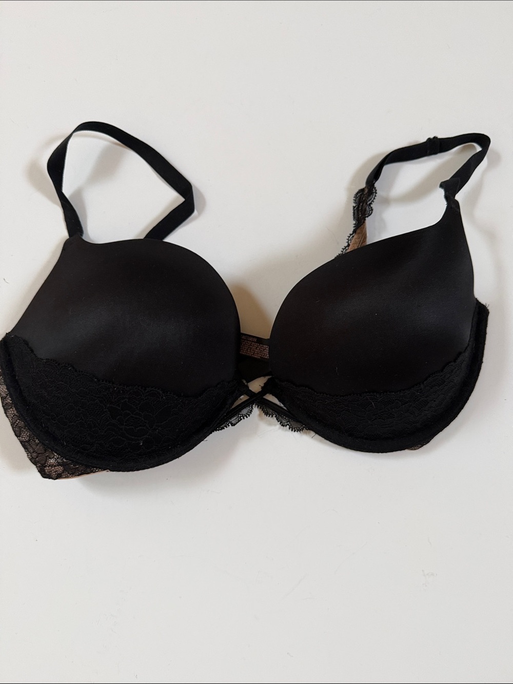 Victoria’s Secret Black Lace-Trim Very Sexy Padded Demi Bra